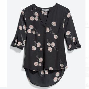 Daniel Rainn Koda Split Neck Blouse XL Black
